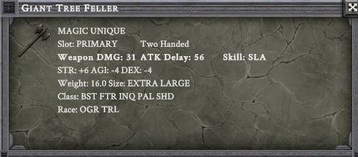 GIANT TREE FELLER item card